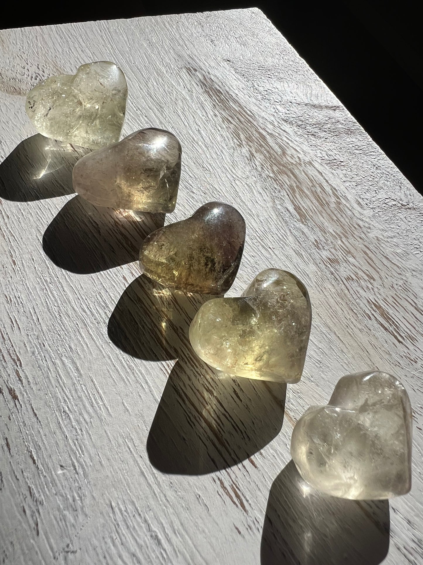 Smoky Citrine Heart Palms
