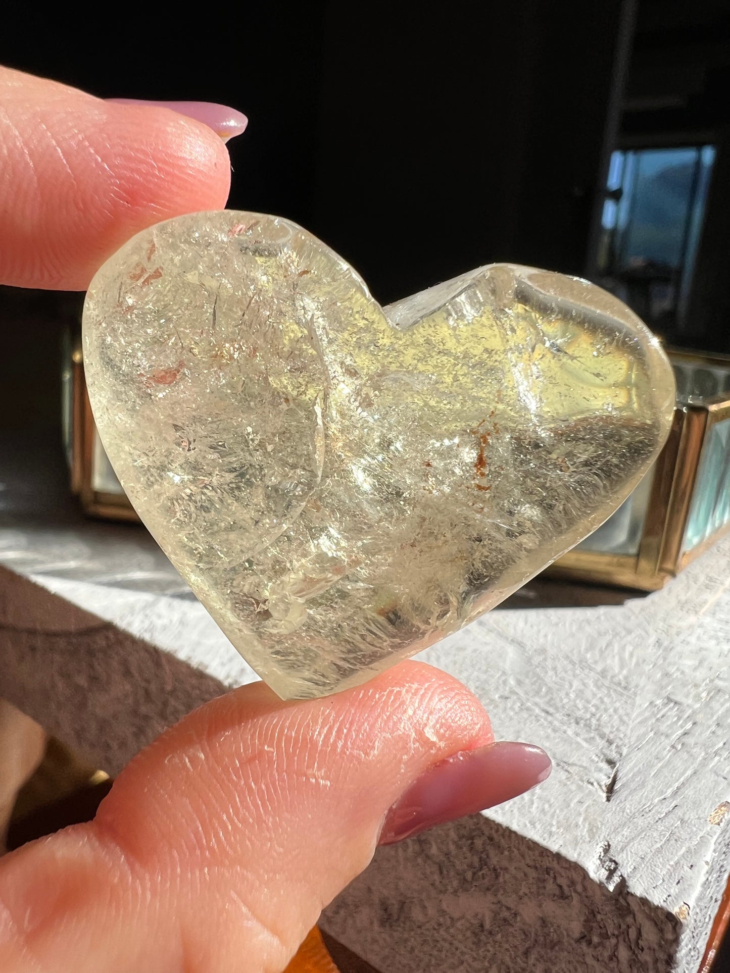 Smoky Citrine Heart Palms