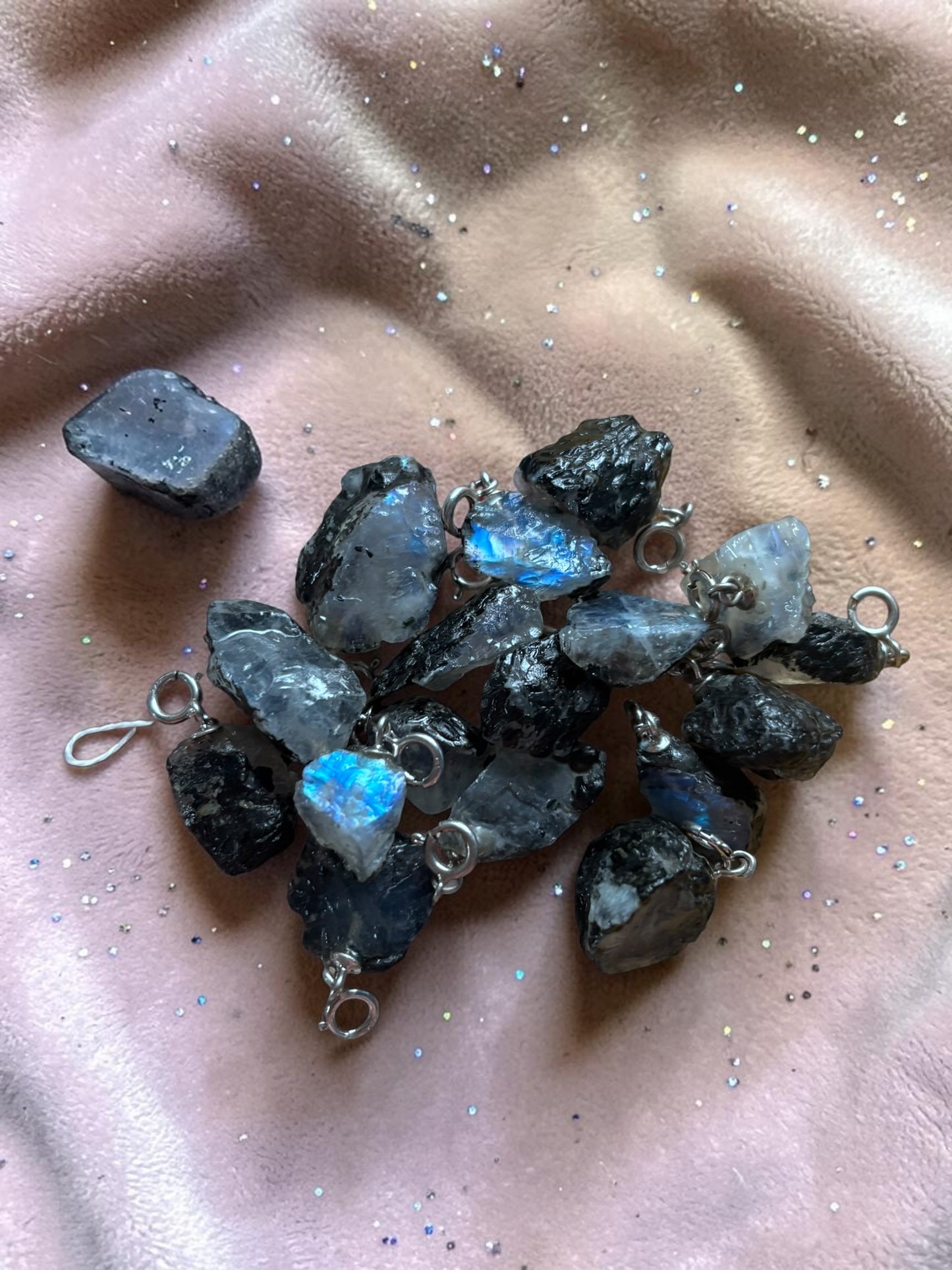 Rainbow Moonstone Charm