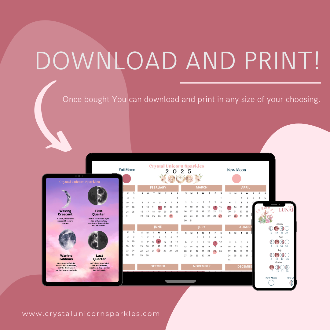 2025 Moon Phases Calendar Bundle (Printable/Digital Download)