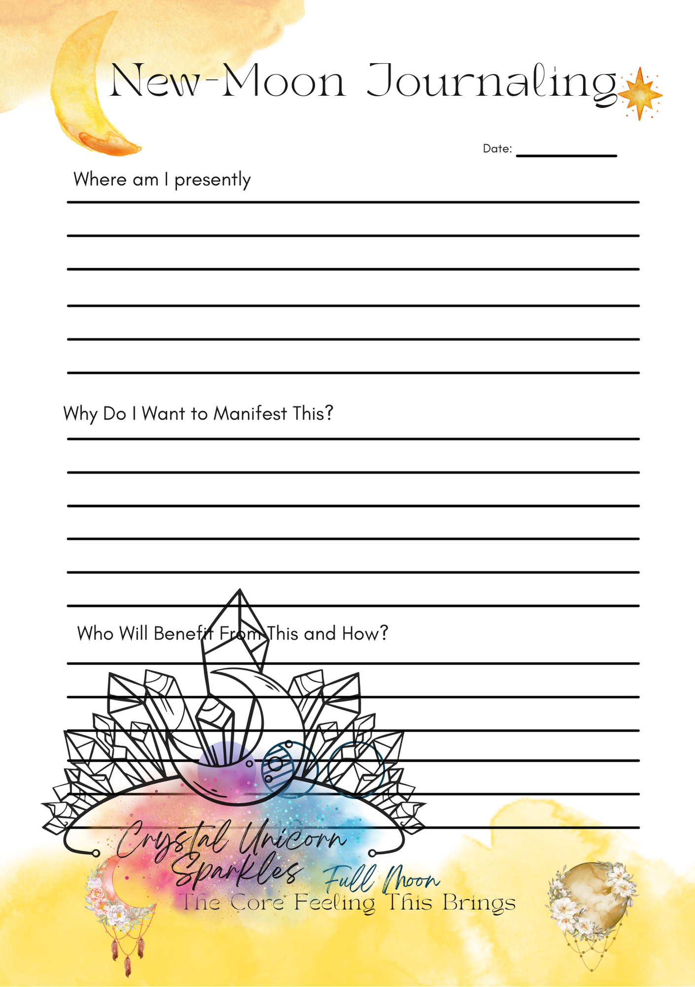 New Moon, New Beginnings: Printable Guide for Your Journey