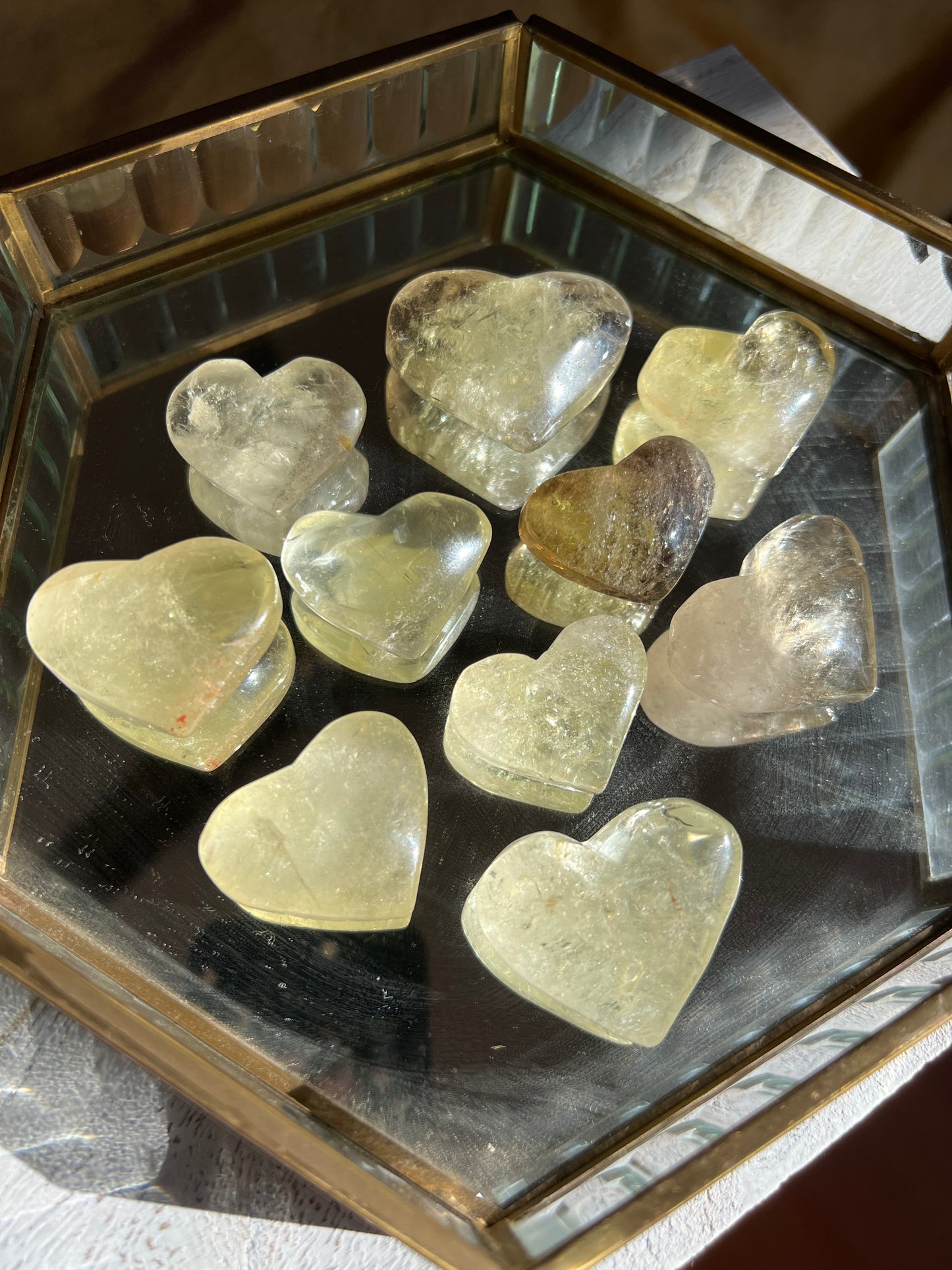 Smoky Citrine Heart Palms