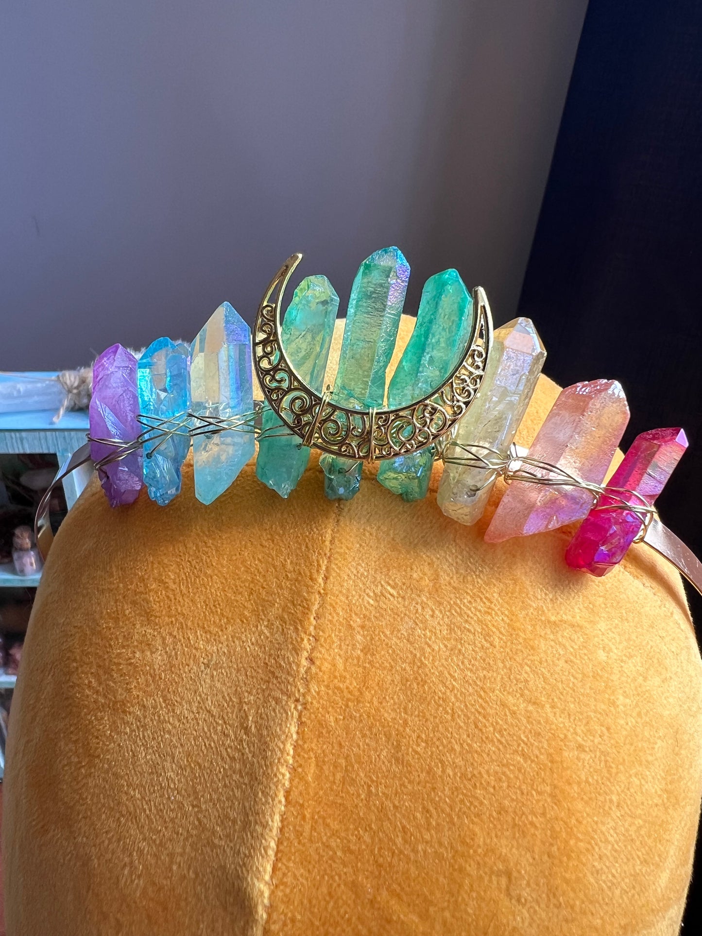 Golden Halo Moon Crown