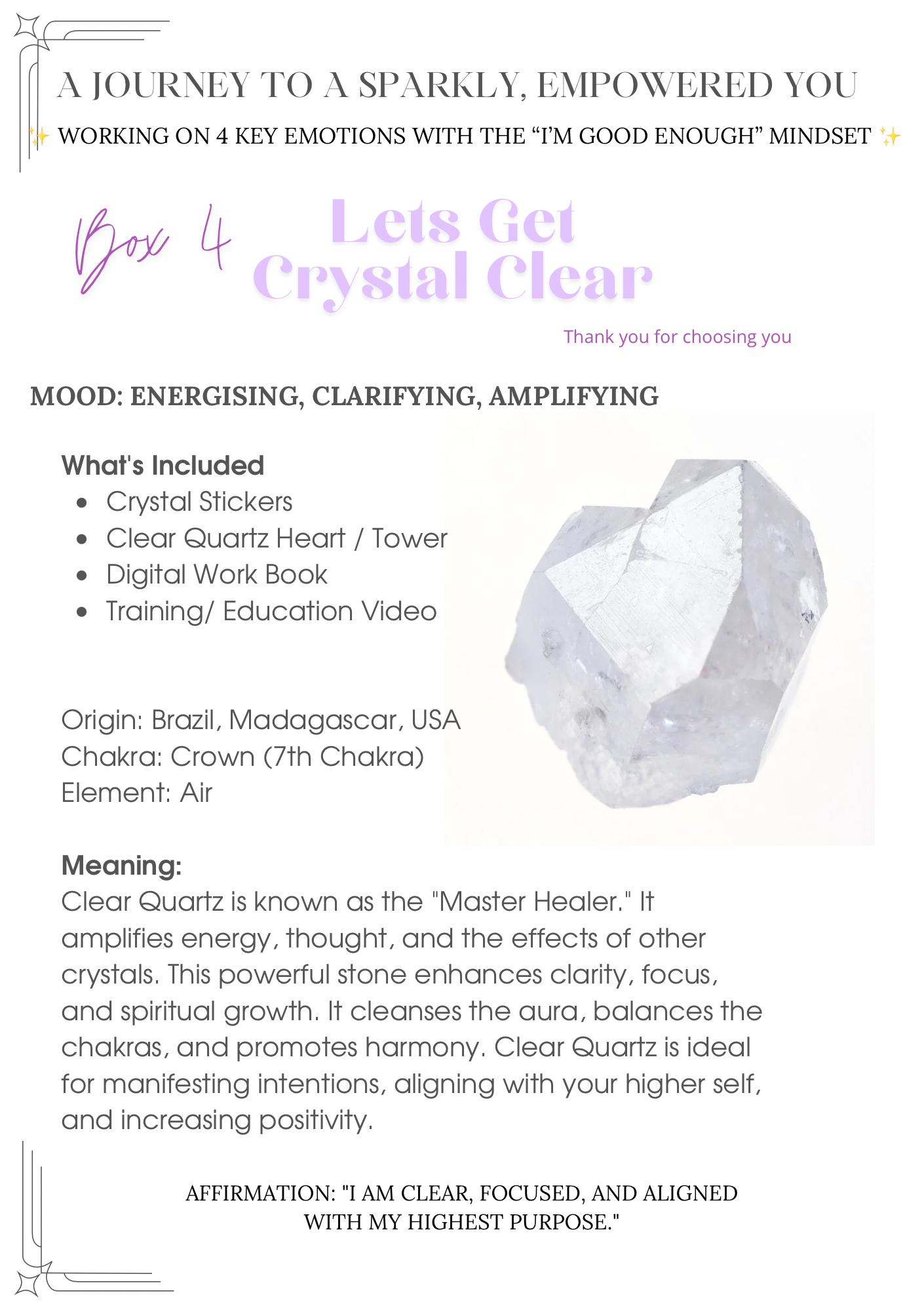 Let’s Get Crystal Clear (Box 4)