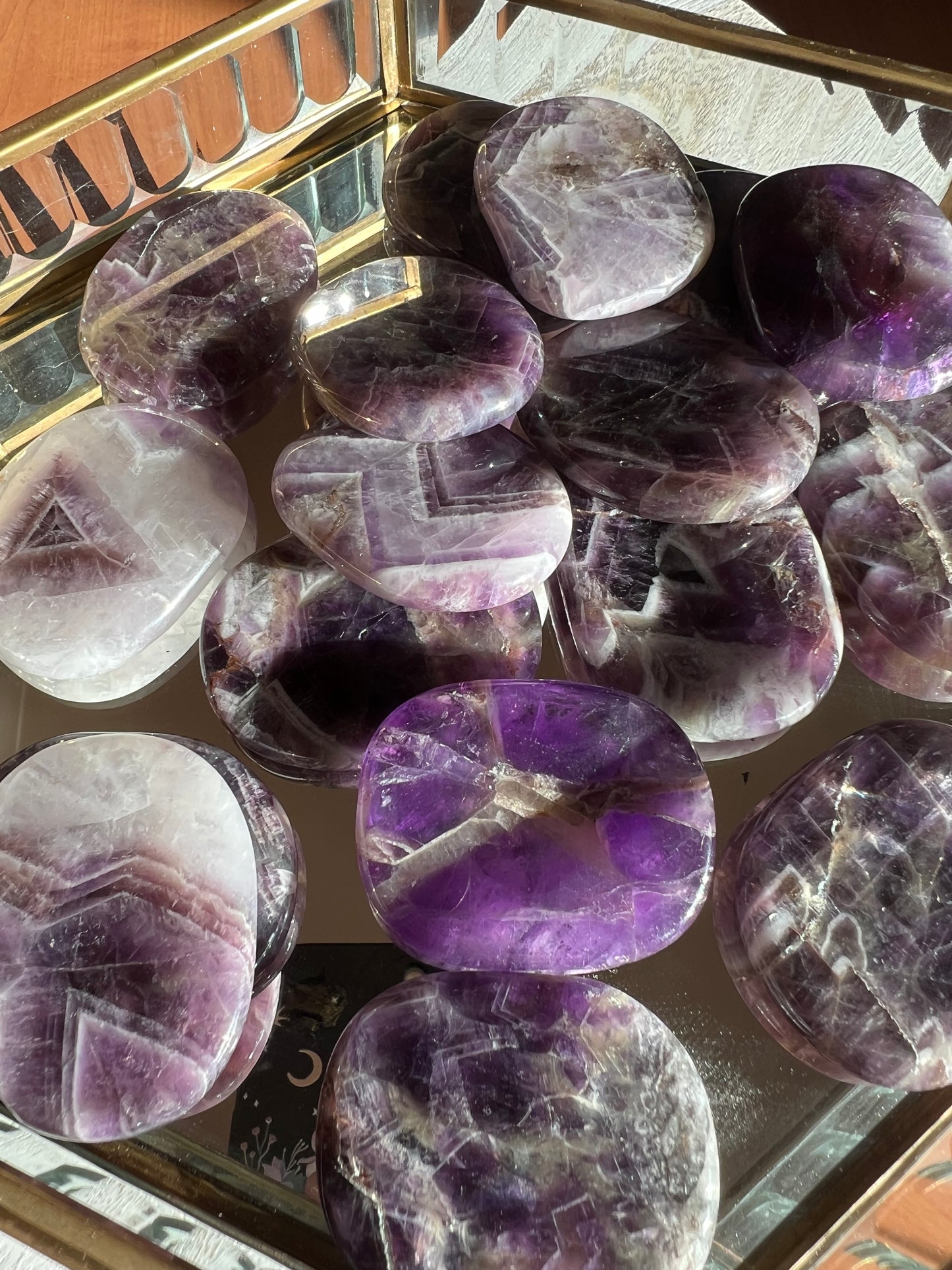 Chevron Amethyst Worry Stone