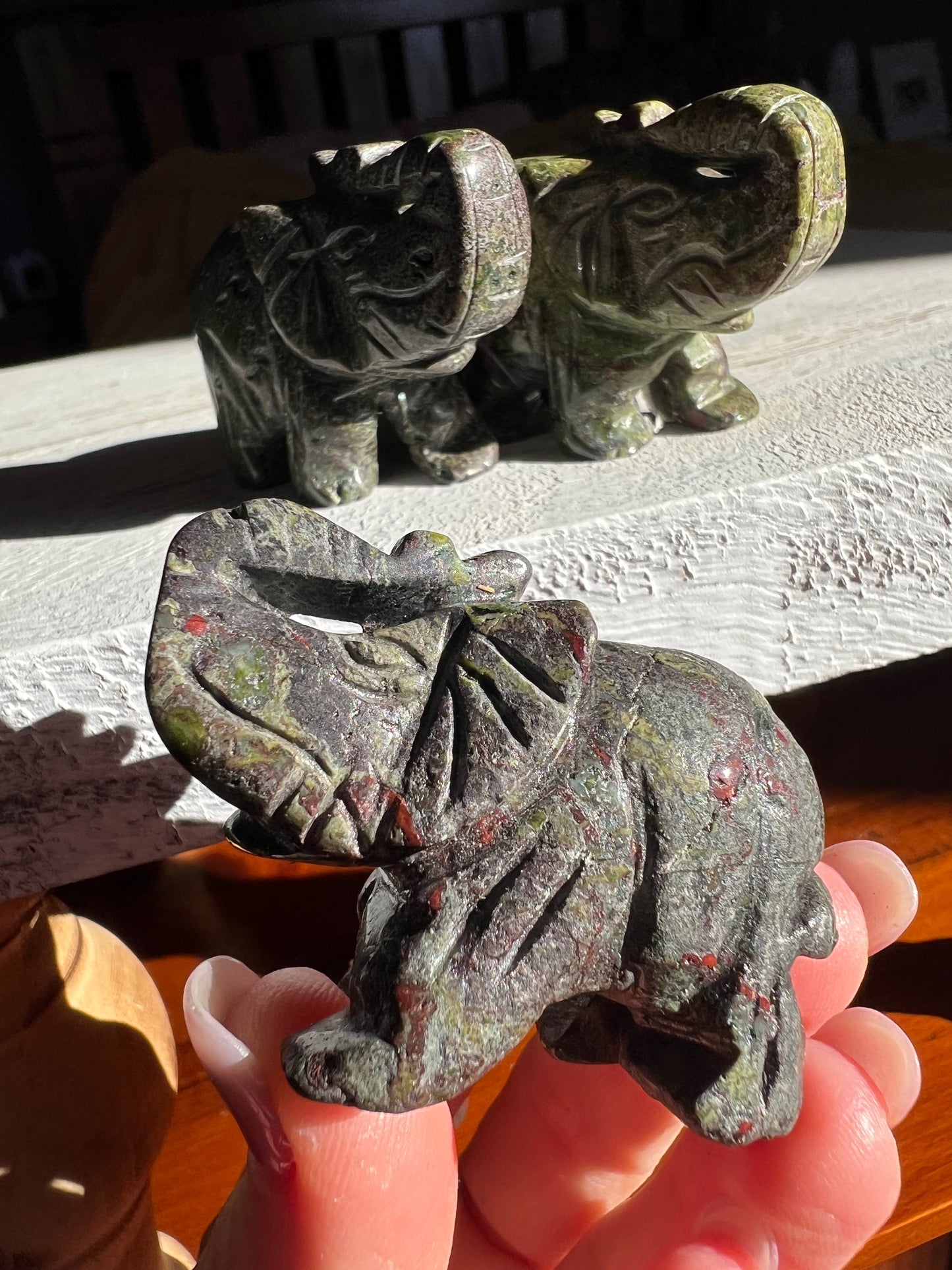 Dragon Blood Stone Elephant Carving