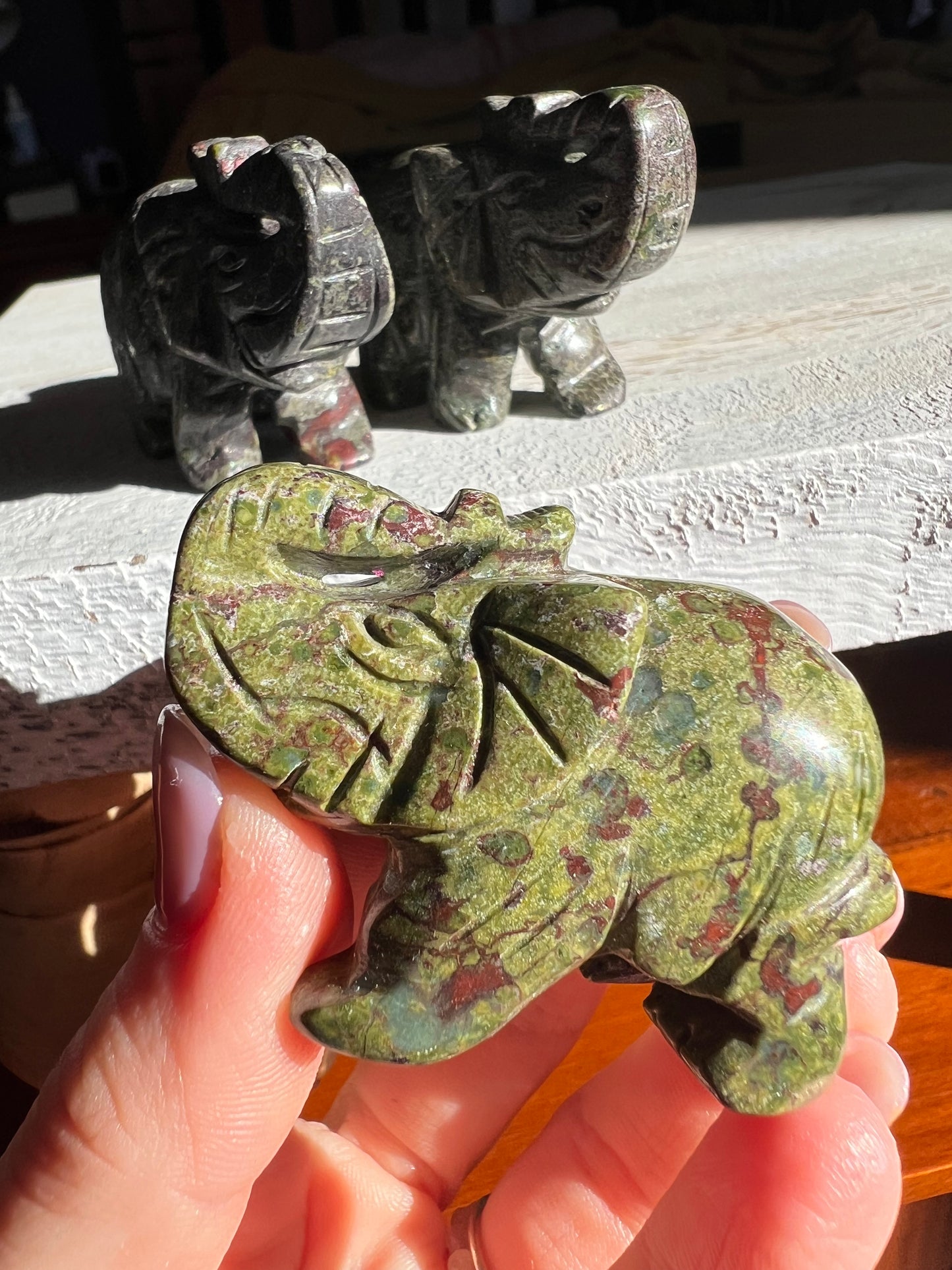 Dragon Blood Stone Elephant Carving