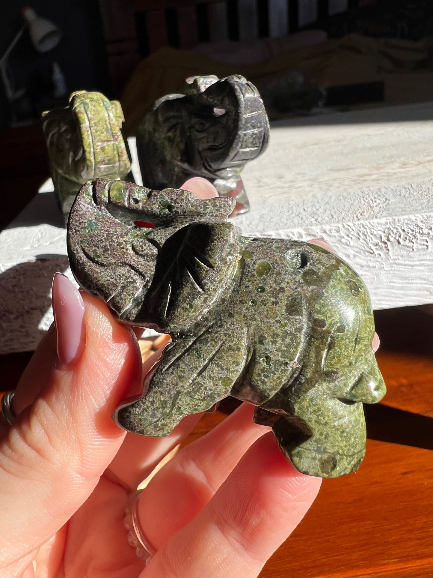Dragon Blood Stone Elephant Carving