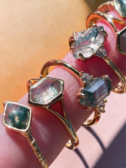 Golden Moss Whisper Ring