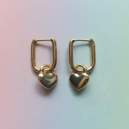 Heart Charm Huggie Earrings