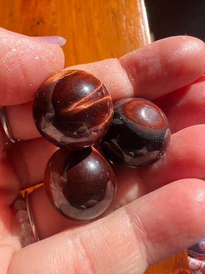 Mini Sphere Collection – Red Tiger’s Eye & Carnelian