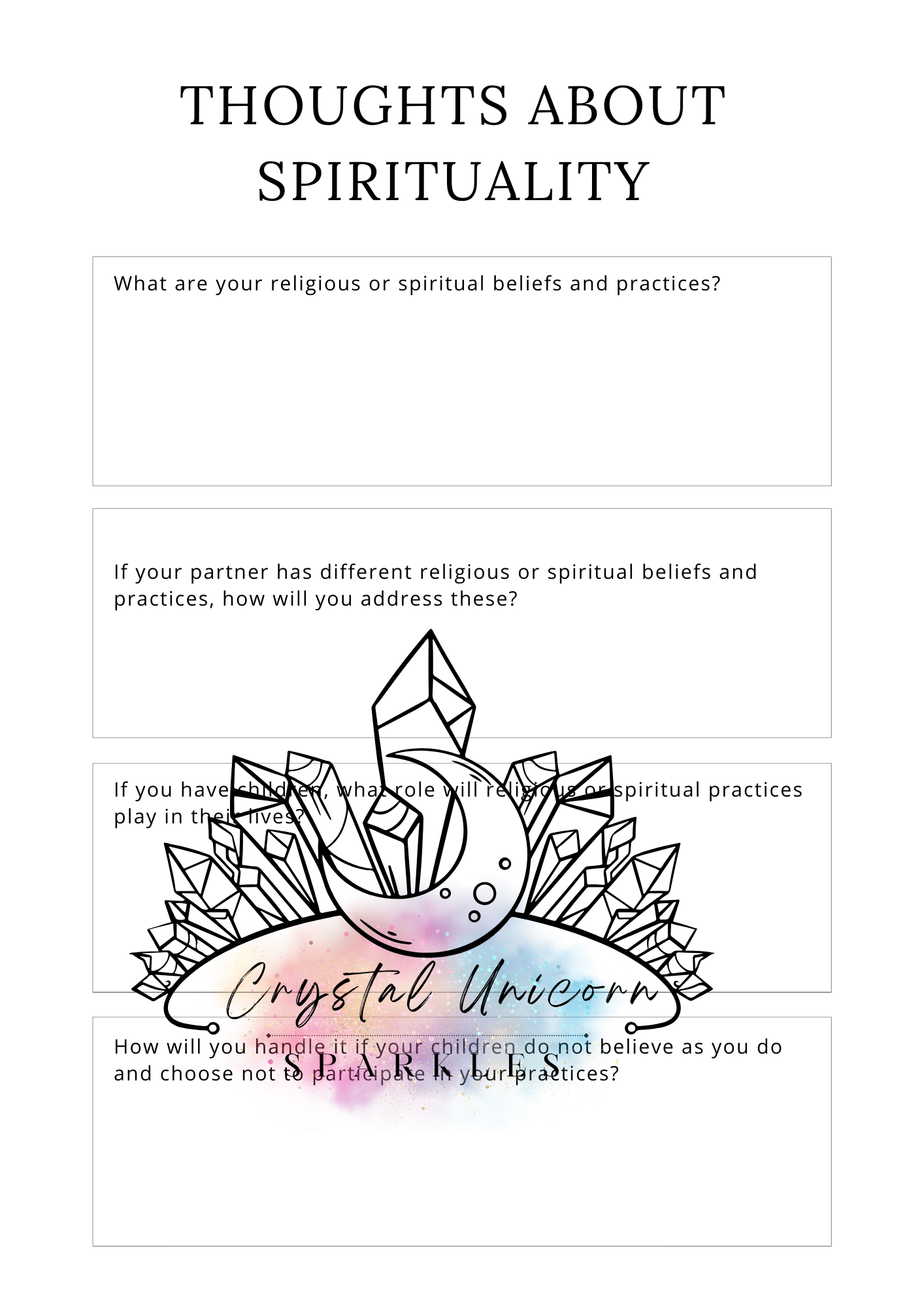 Digital Printable Spirituality Journal