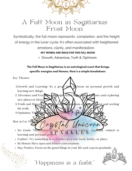 Full Moon in Sagittarius Frost Moon Digital / Printable Work Book