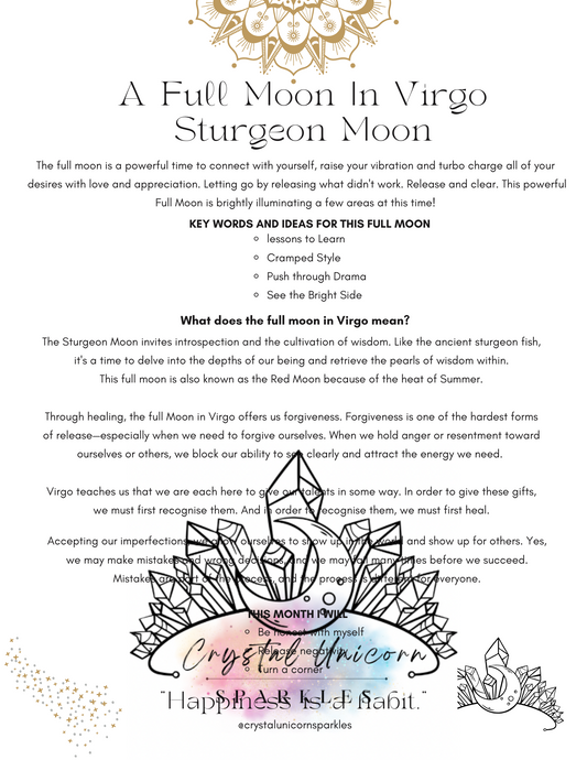 The Full Moon in Virgo Ritual Digital / Printable Work Book