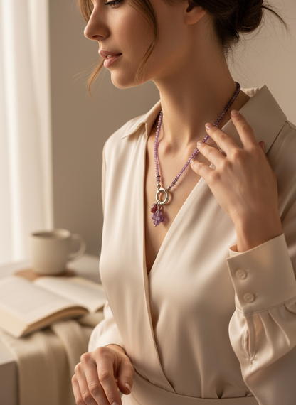Crystal Leaf Charm – Choose Your Stone