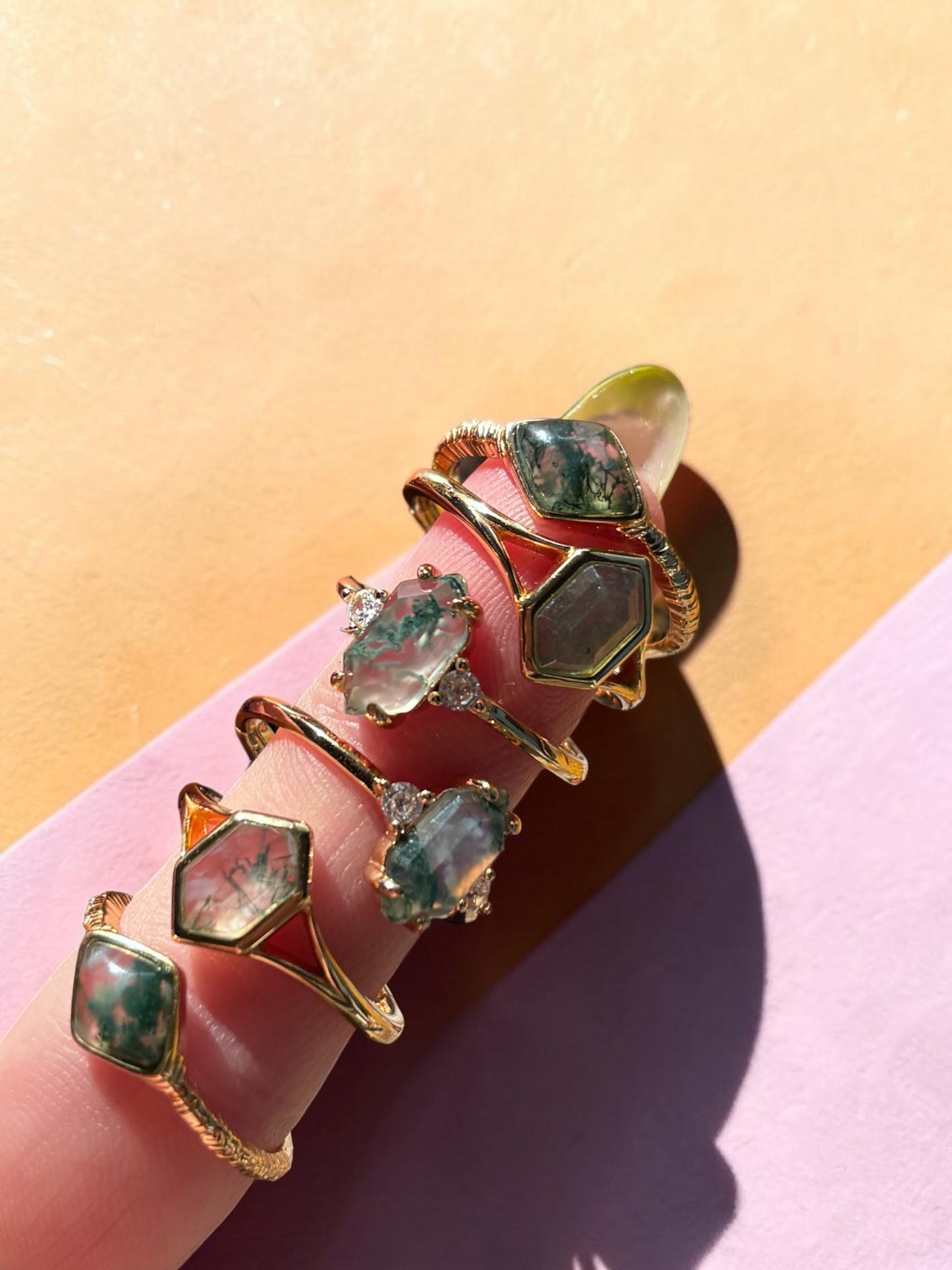Golden Moss Whisper Ring