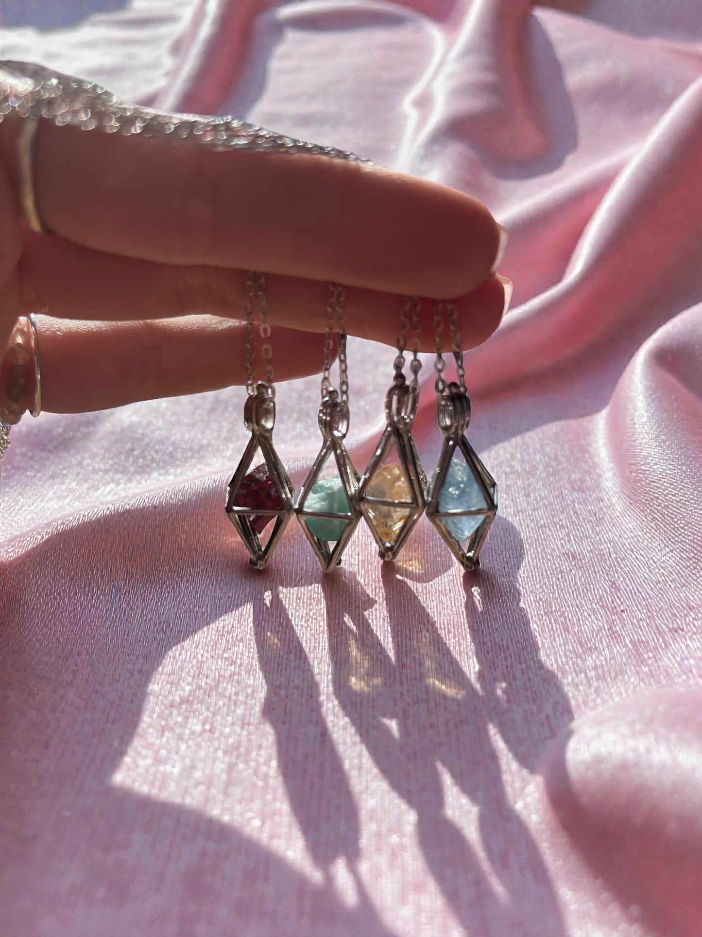 Diamond Raw Energy Crystal Necklace