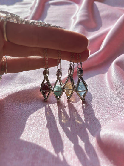 Diamond Raw Energy Crystal Necklace