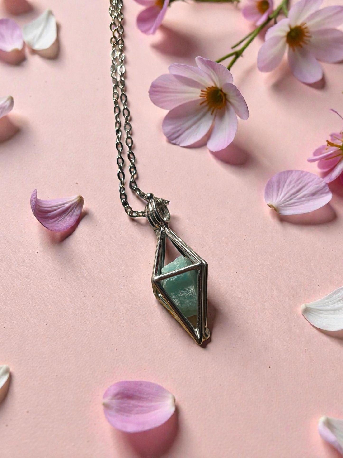 Diamond Raw Energy Crystal Necklace