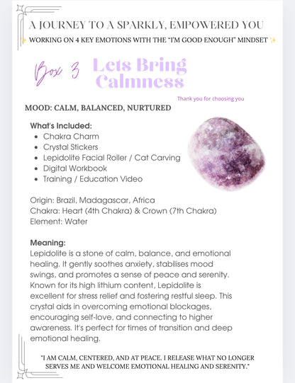LET’S BRING CALMNESS (Box 3)