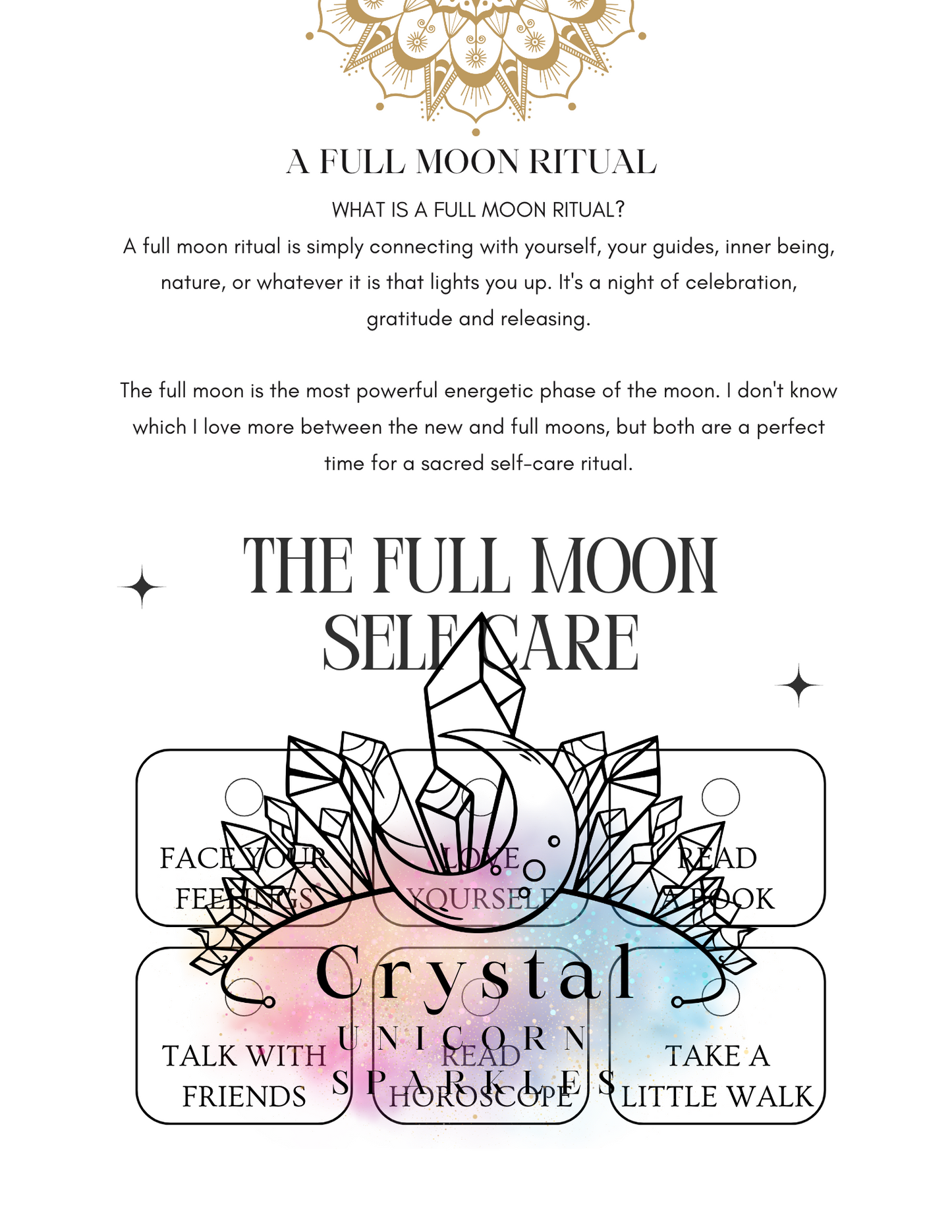 Blue Full Moon in Aquarius Digital Ritual Book / Printable Workbook