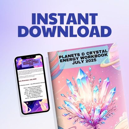 July 2025 Crystal & Astrology Workbook – Printable Download