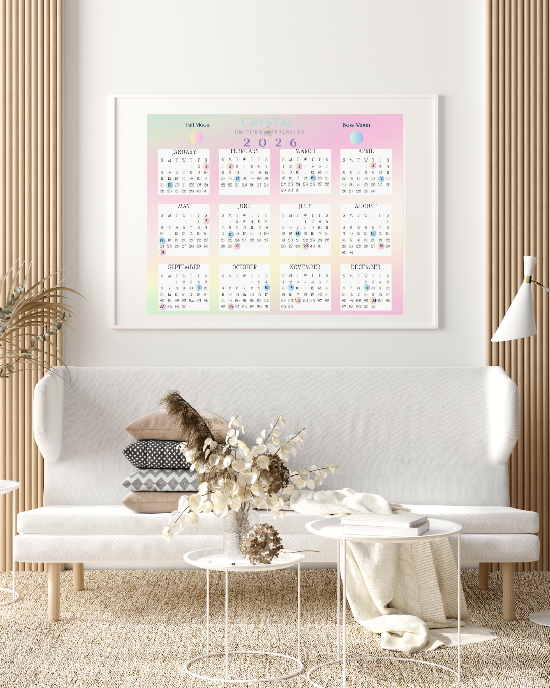 2026 Moon Phases Calendar Bundle (Printable/Digital Download)