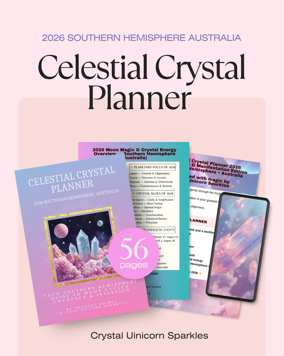 Celestial Crystal Planner 2026 – Printable Download