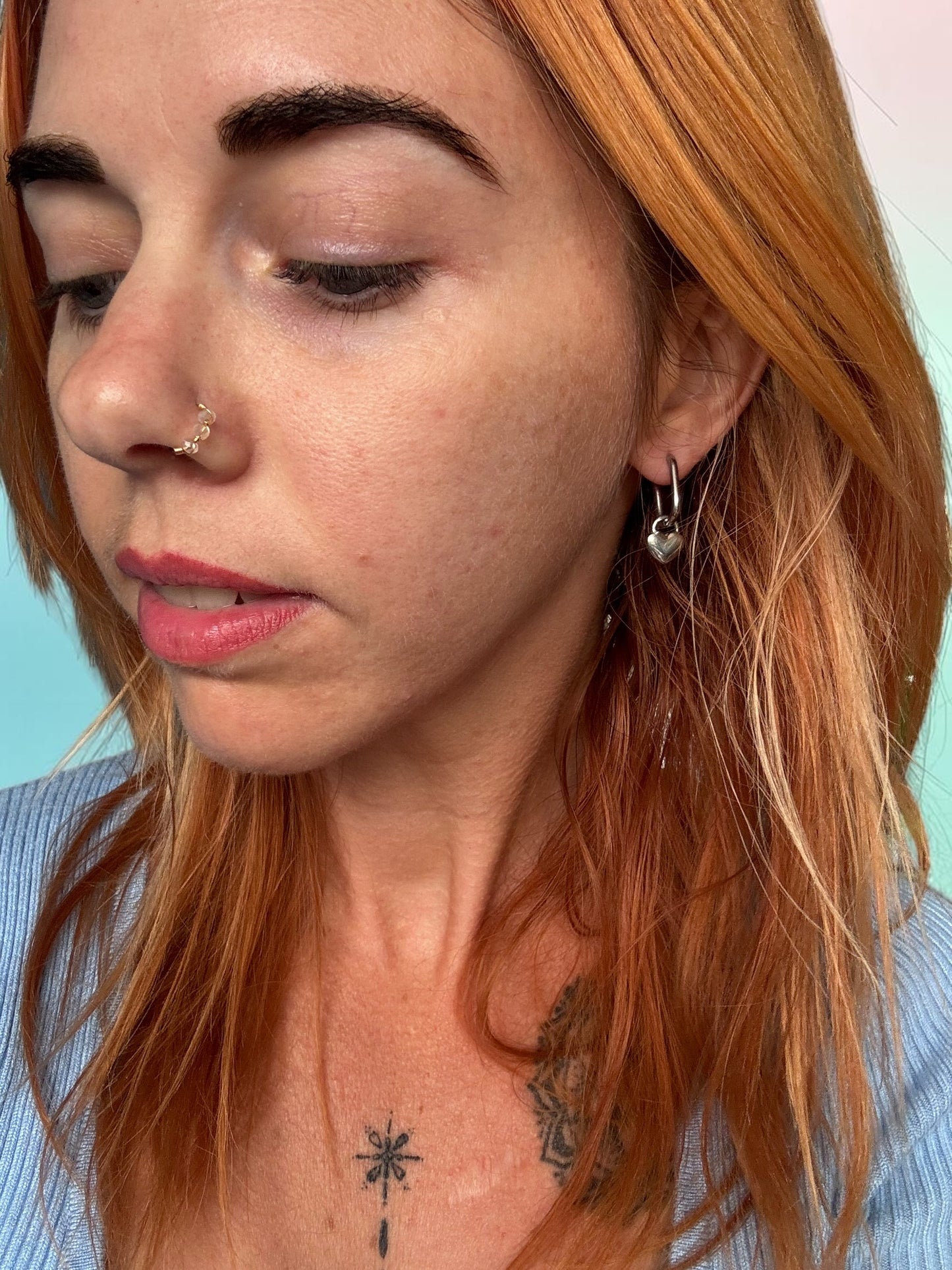 Heart Charm Huggie Earrings