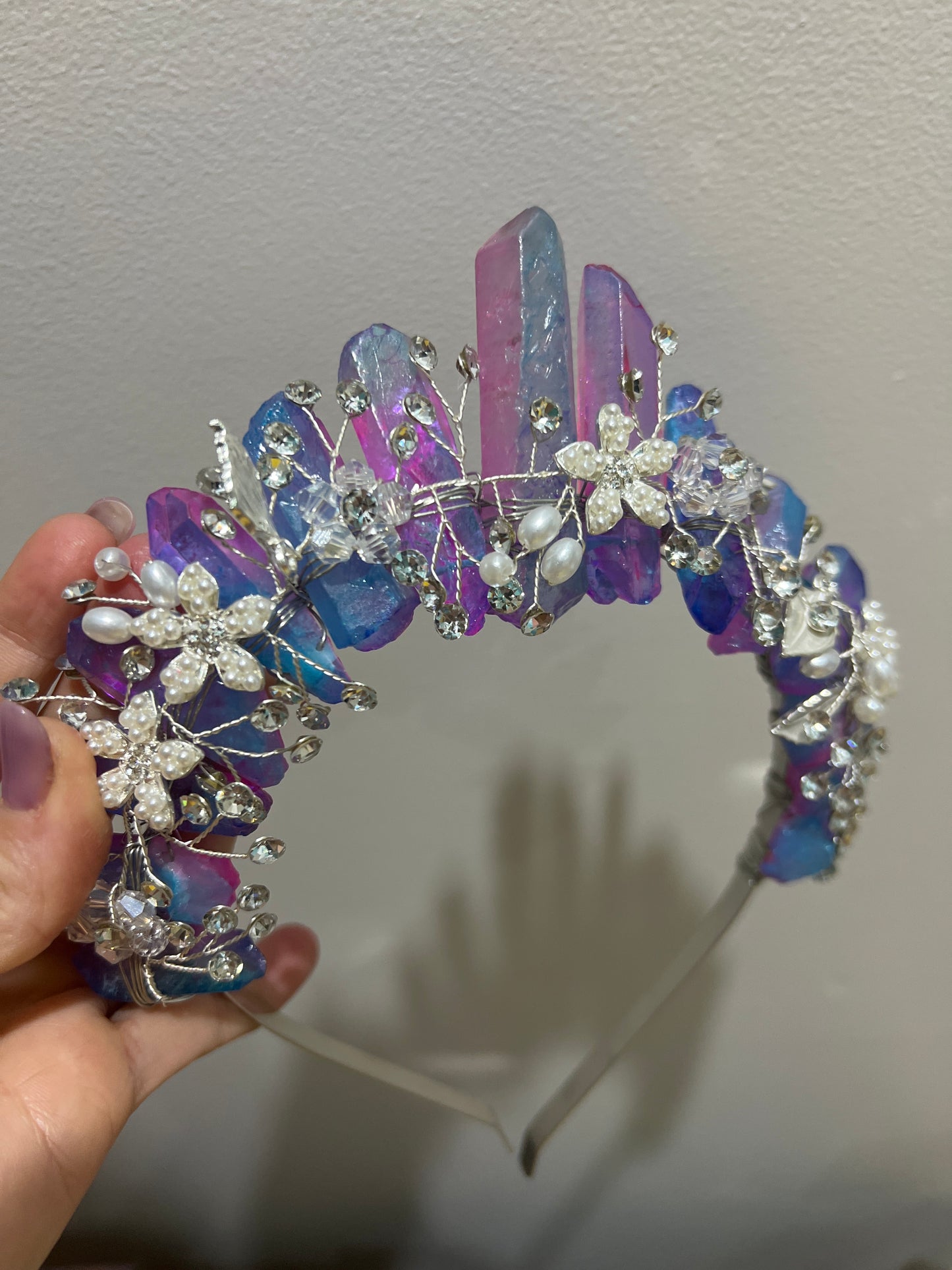 Pearl Floral Crystal Crown
