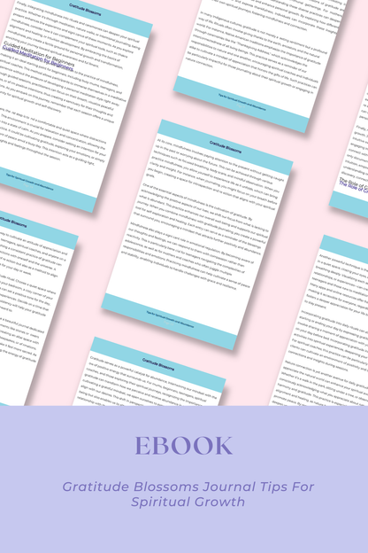 Gratitude Blossoms: Journal Tips for Spiritual Growth E-Book Instant Download  🌸