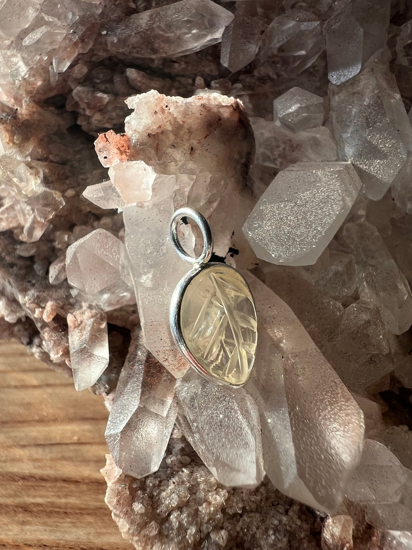 Crystal Leaf Charm – Choose Your Stone
