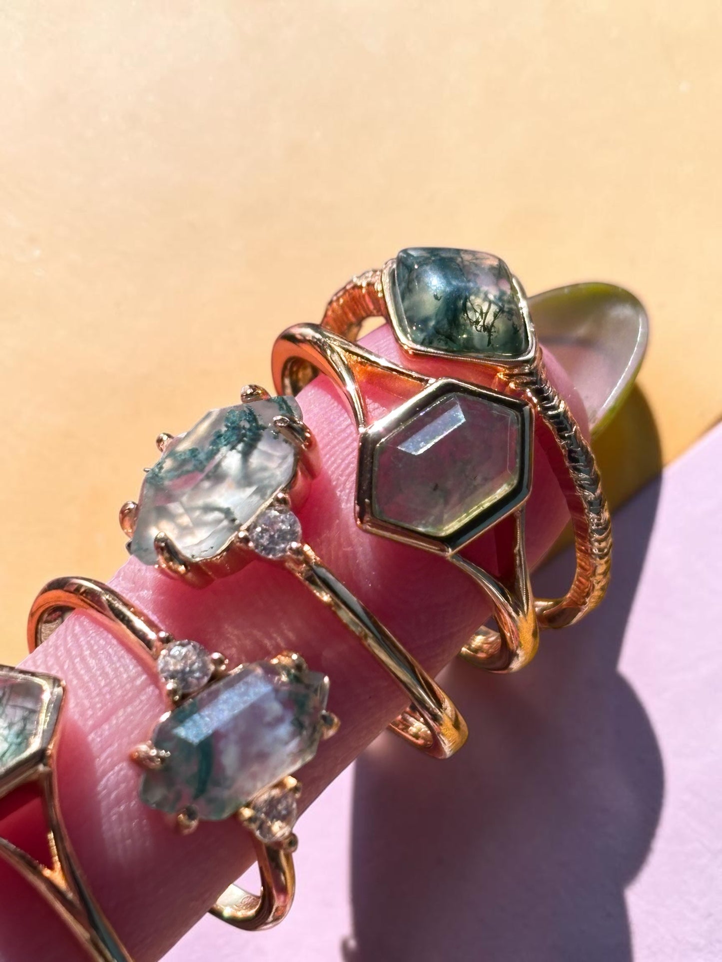 Golden Moss Whisper Ring