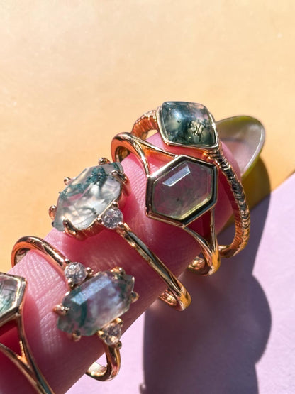 Golden Moss Whisper Ring