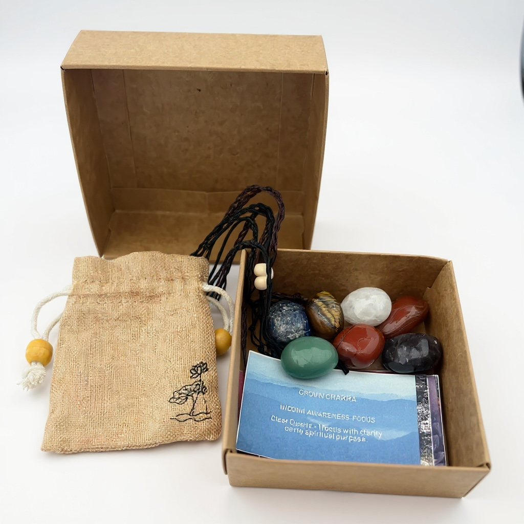 7 Chakra Tumble Set with Interchangeable Macramé Necklace