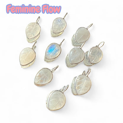 Crystal Leaf Charm – Choose Your Stone