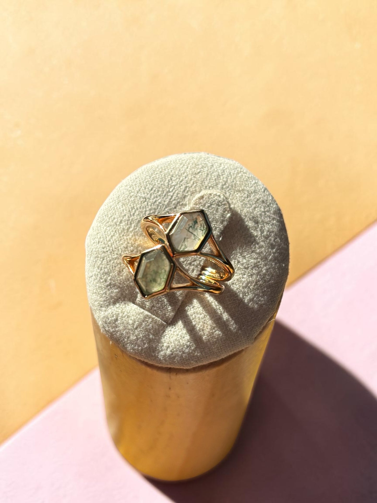 Golden Moss Whisper Ring
