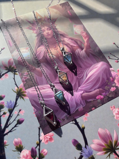 Diamond Raw Energy Crystal Necklace