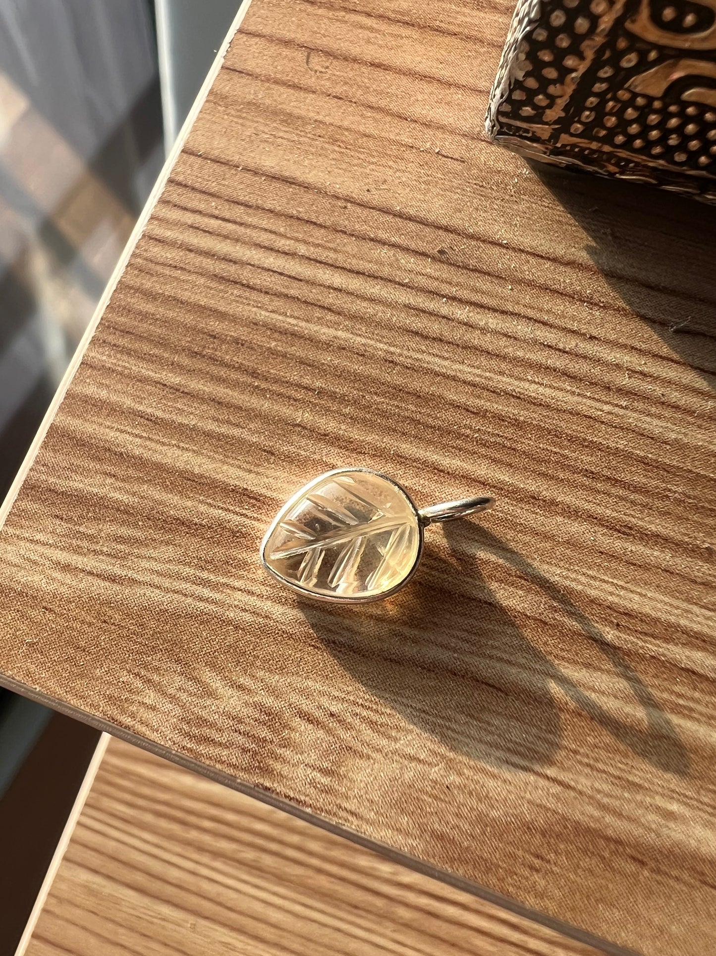 Crystal Leaf Charm – Choose Your Stone