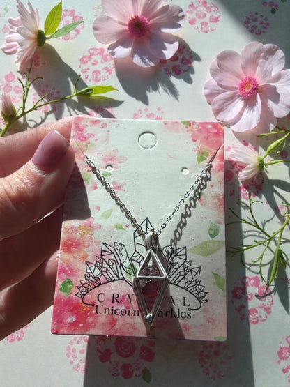 Diamond Raw Energy Crystal Necklace