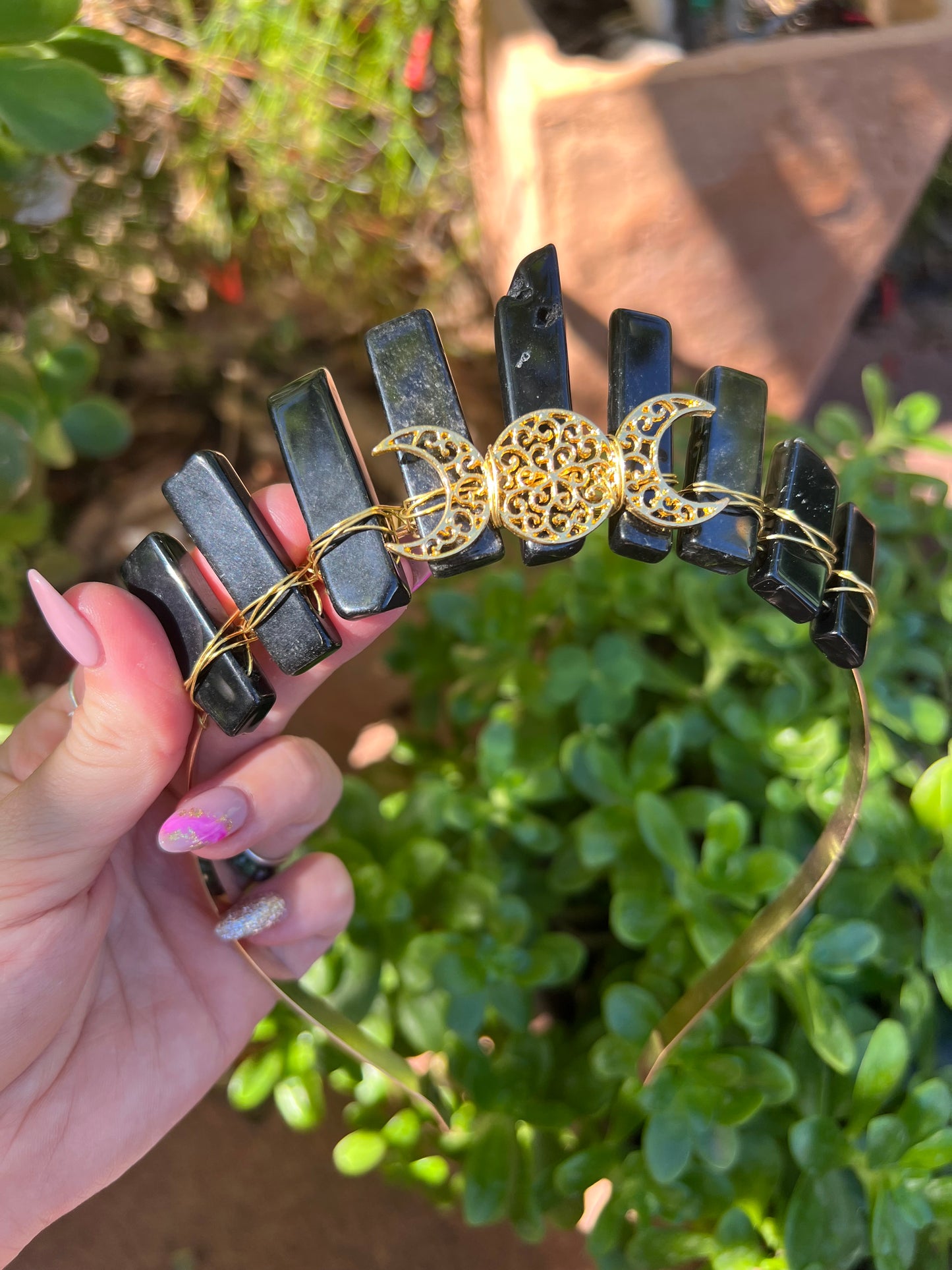 Crescent Moon Crystal Crown