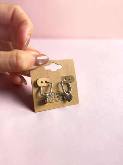 Heart Charm Huggie Earrings