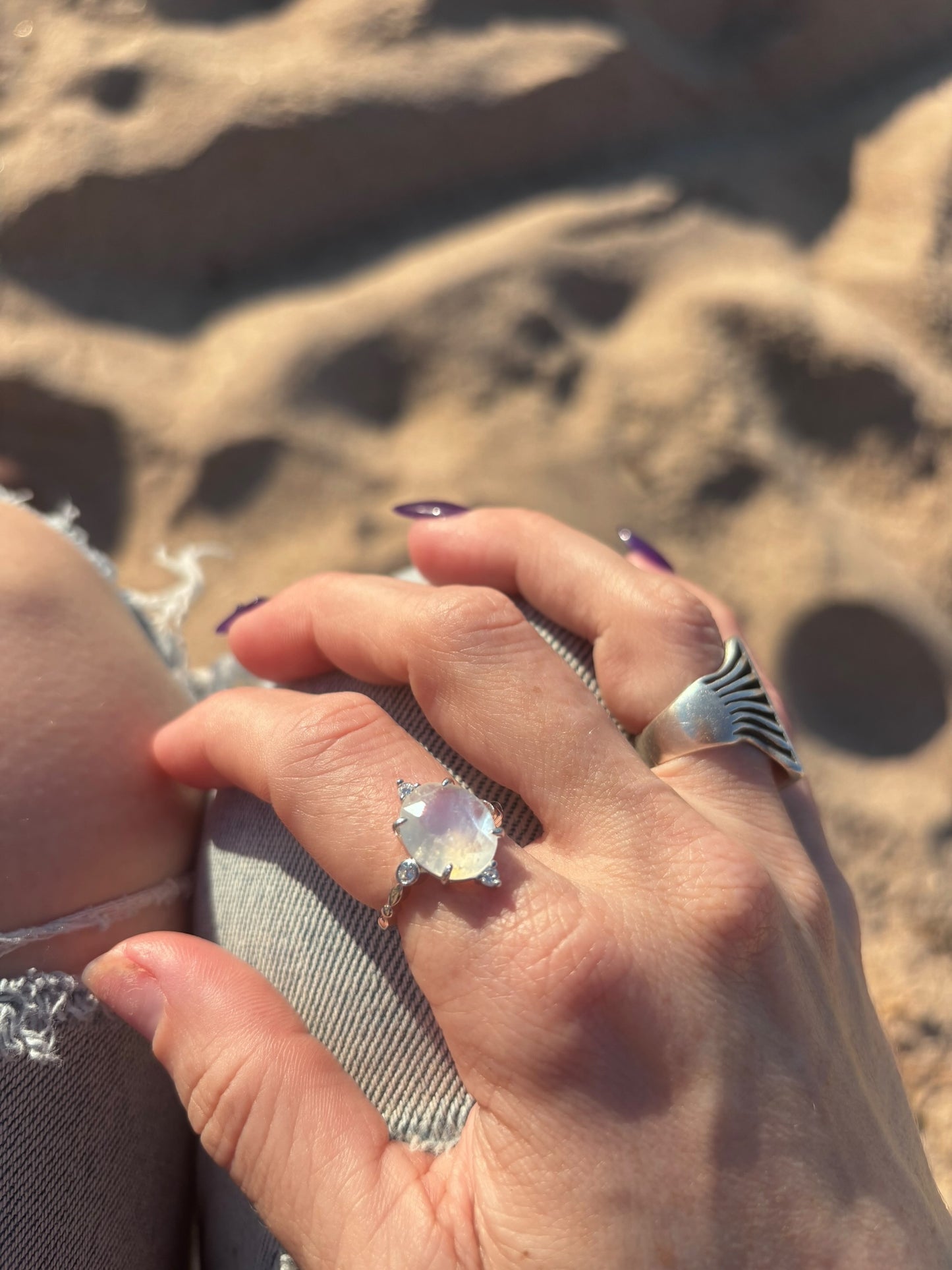 Moonlit Moonstone Ring