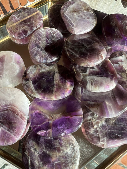 Chevron Amethyst Worry Stone