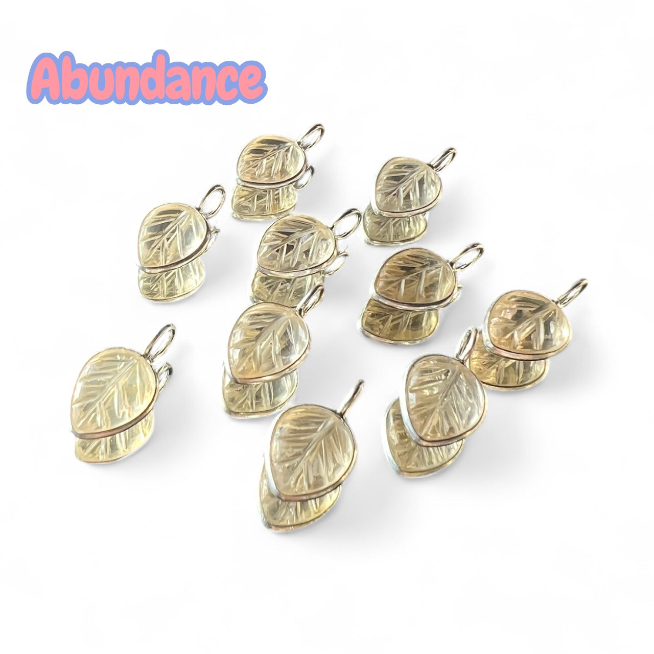 Crystal Leaf Charm – Choose Your Stone