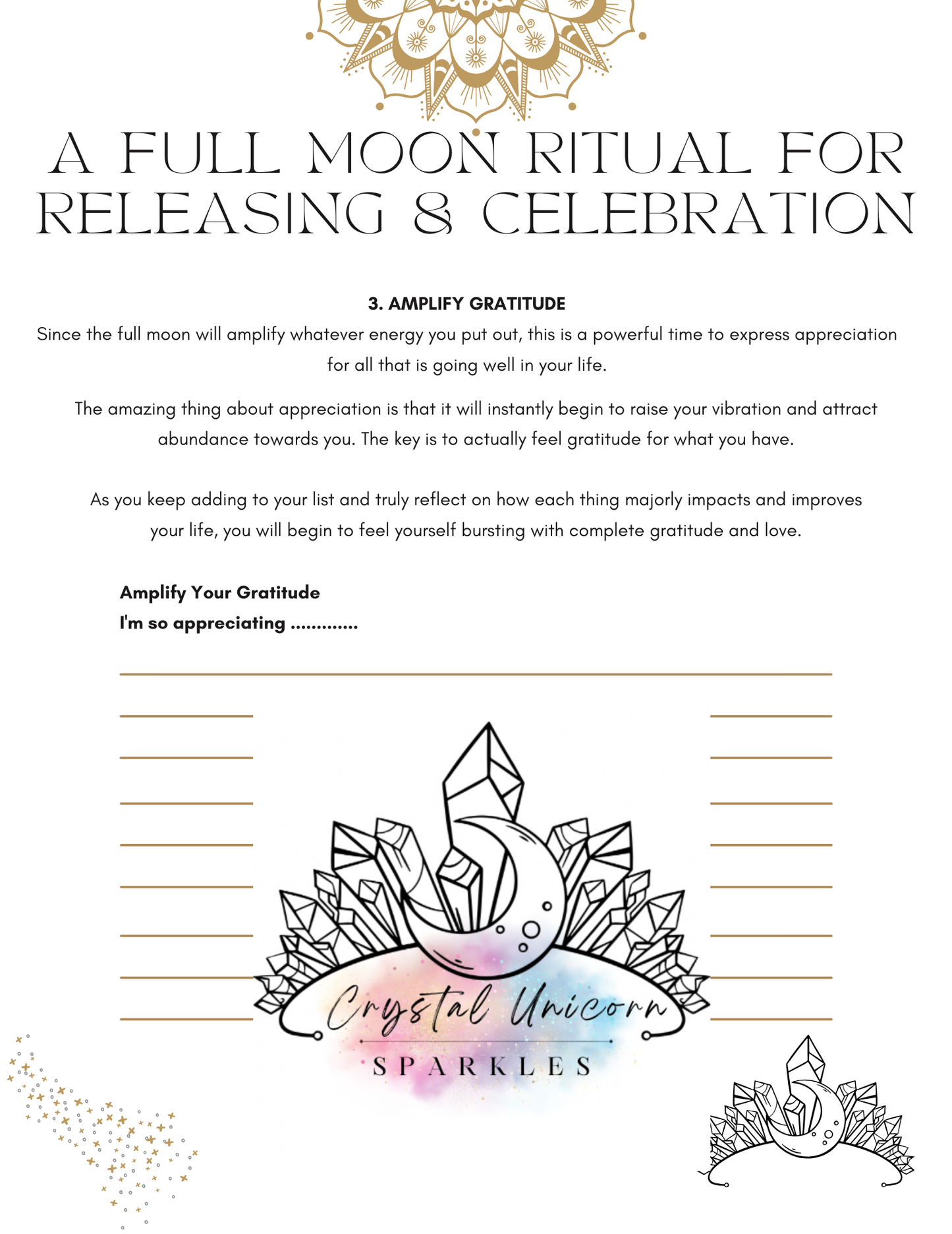 Full Moon in Capricorn Digital Printable Workbook