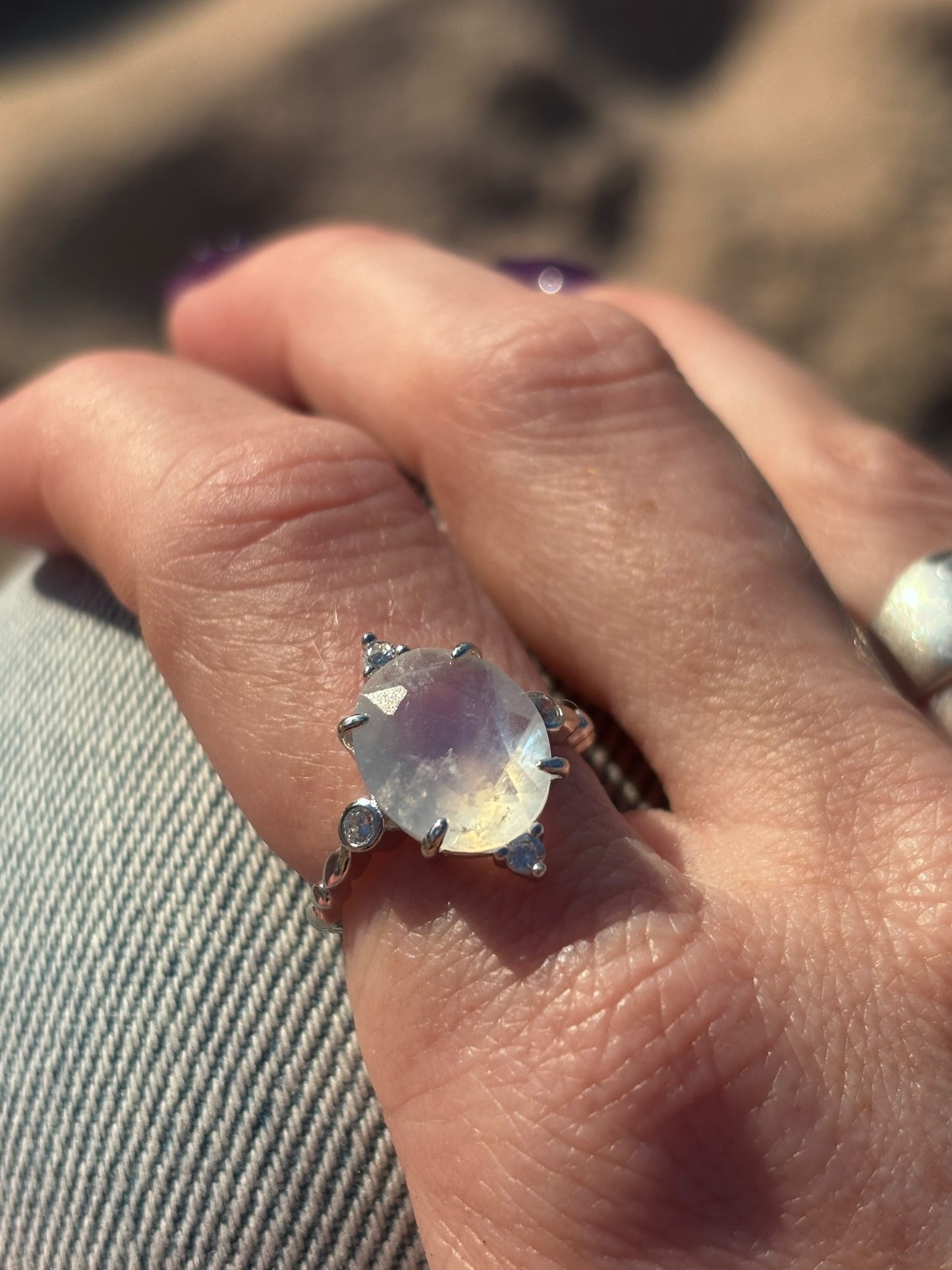 Moonlit Moonstone Ring