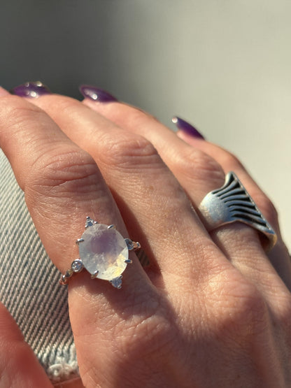 Moonlit Moonstone Ring