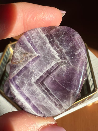 Chevron Amethyst Worry Stone