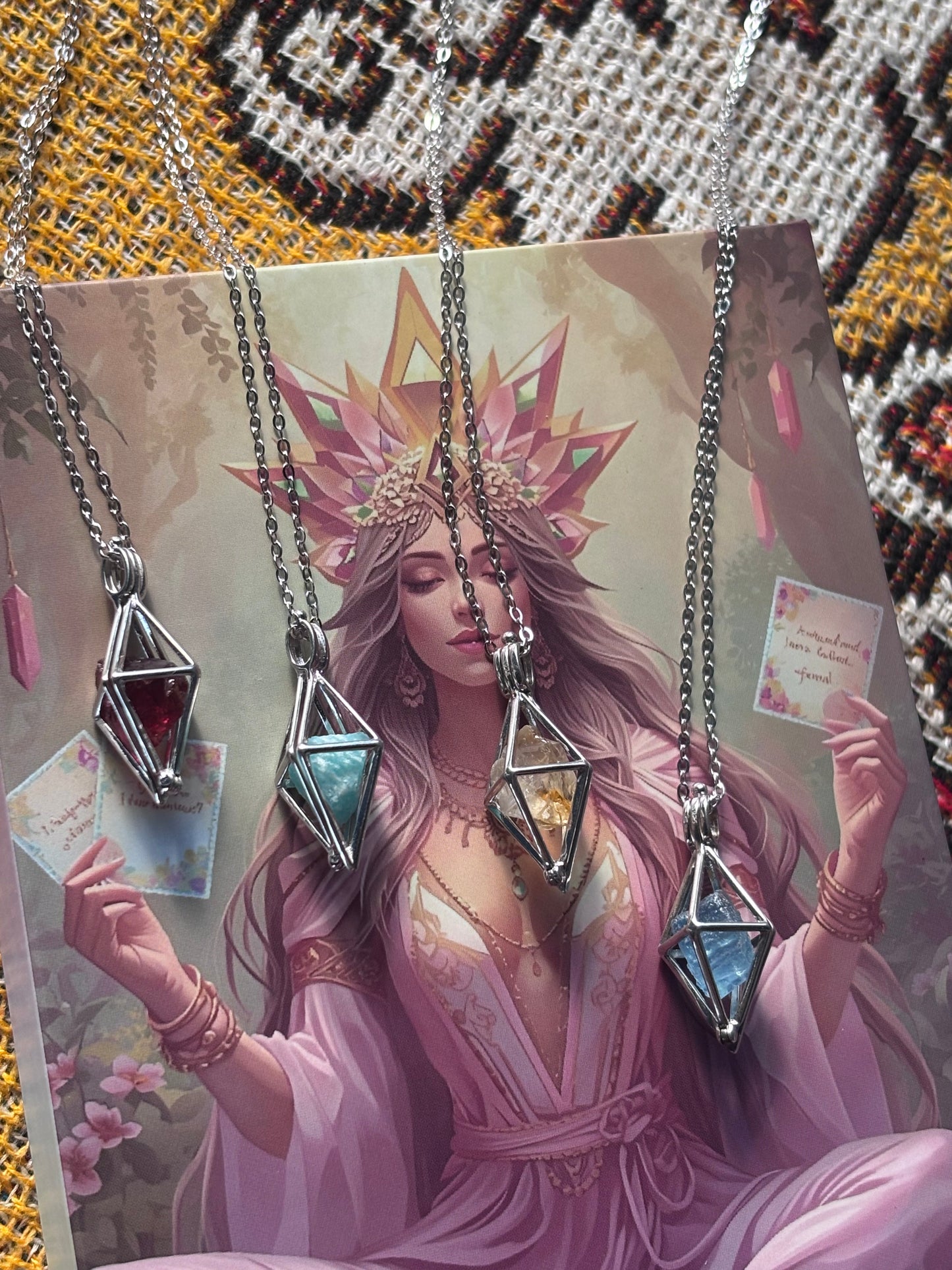 Diamond Raw Energy Crystal Necklace